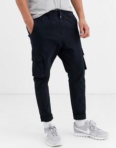 Темно-синие брюки карго в стиле милитари Brave Soul-Темно-синий