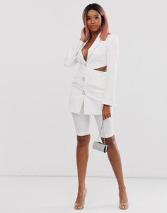 Пиджак с вырезами по бокам и декоративными пуговицами ASOS DESIGN-Белый