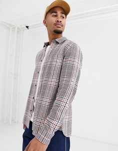 Рубашка в светло-бежевую клетку Topman-Светло-бежевый