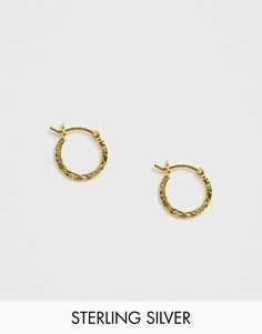 Серьги-кольца из позолоченного серебра ASOS DESIGN-Золотой