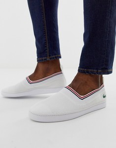 Бело-красные кеды Lacoste lydro-Белый