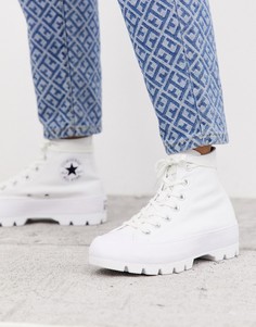 Белые высокие кеды на массивной подошве Converse Chuck Taylor-Белый