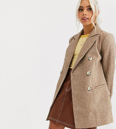 Двубортное пальто Glamorous Petite-Коричневый