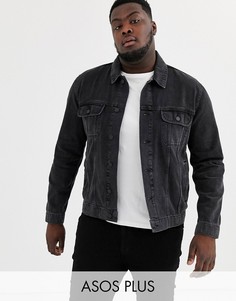 Черная джинсовая куртка стандартного кроя ASOS DESIGN Plus-Черный