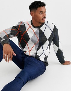 Серый вязаный джемпер ASOS DESIGN