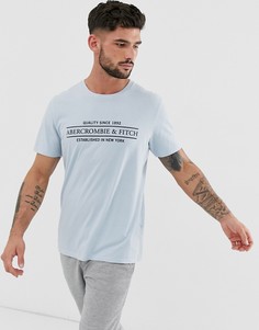 Голубая футболка с логотипом Abercrombie & Fitch-Синий