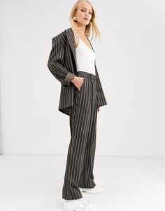 Брюки в тонкую полоску ASOS DESIGN mensy-Мульти