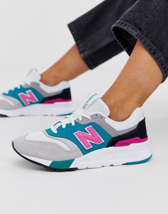 Белые кроссовки с цветными вставками колор блок New Balance 997H-Белый