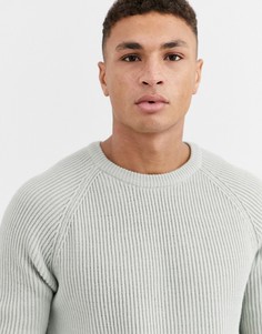 Светло-серый трикотажный джемпер в рубчик ASOS DESIGN