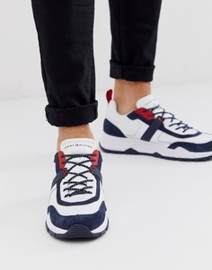 Белые кроссовки с темно-синими и красными вставками Tommy Hilfiger-Белый
