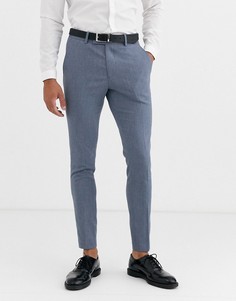 Синие фактурные брюки скинни ASOS DESIGN wedding-Синий