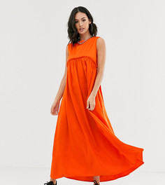 Свободное платье макси с оборкой по шву Another Reason-Оранжевый