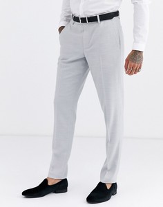 Серые фактурные свадебные брюки зауженного кроя ASOS DESIGN-Серый