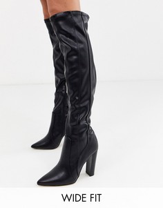 Черные сапоги для широкой стопы River Island-Черный