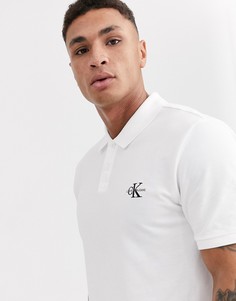 Футболка-поло с логотипом Calvin Klein Jeans-Белый