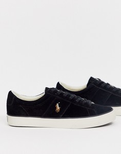 Черные замшевые кроссовки с логотипом Polo Ralph Lauren - sayer-Черный