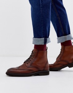 Светло-коричневые кожаные ботинки-броги Office-Светло-коричневый