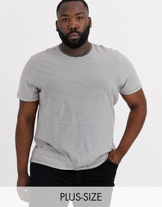 Бежевая футболка в полоску New Look Plus-Розовый