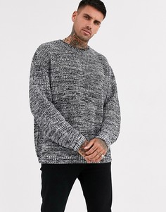 Свободный серый джемпер в рубчик ASOS DESIGN