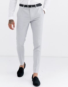 Серые фактурные брюки скинни ASOS DESIGN-Серый