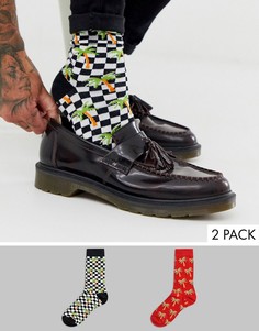 2 пары носков с пальмовым принтом ASOS DESIGN-Мульти