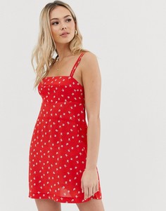 Платье мини с принтом Free People wild child-Красный