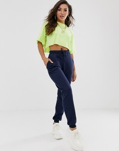 Классические джоггеры со шнурком ASOS DESIGN-Темно-синий