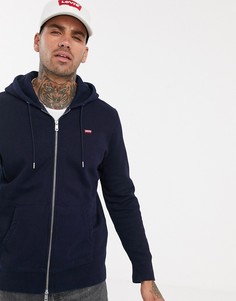 Худи темно-синего цвета с молнией и логотипом Levis-Темно-синий Levis®