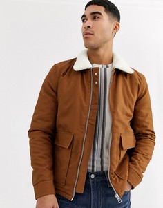 Куртка с воротником \борг\" Topman-Коричневый