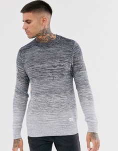 Темно-синий джемпер с круглым вырезом и эффектом омбре Jack & Jones Originals