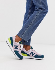 Розовые кроссовки New Balance 574-Розовый