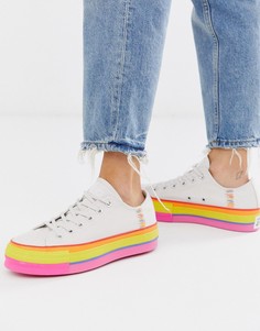 Кеды на разноцветной платформе Converse Chuck Taylor Ox-Мульти