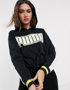 Укороченный худи черного цвета Puma rebel reload-Черный