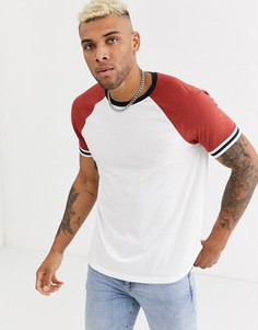 Свободная белая футболка из органического хлопка с рукавами реглан ASOS DESIGN-Белый