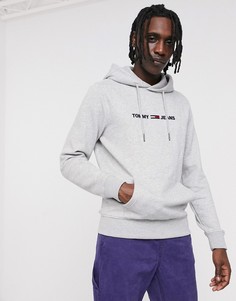 Серый худи классического кроя с логотипом на груди Tommy Jeans