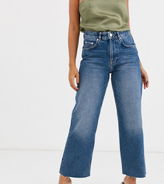 Джинсы в винтажном стиле с необработанными кромками ASOS DESIGN Petite-Синий