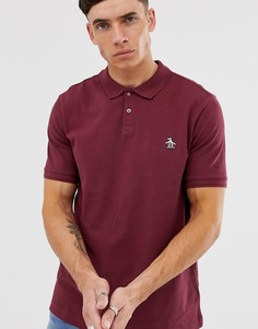 Бордовое поло из пике с фирменным логотипом Original Penguin-Красный