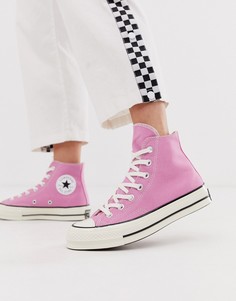 Высокие розовые кеды Converse Chuck 70-Розовый