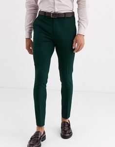 Зеленые супероблегающие фактурные брюки ASOS DESIGN wedding-Зеленый