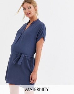 Синее платье-туника с поясом New Look Maternity-Синий