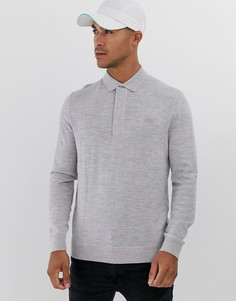 Вязаный джемпер с воротником Lacoste-Серый