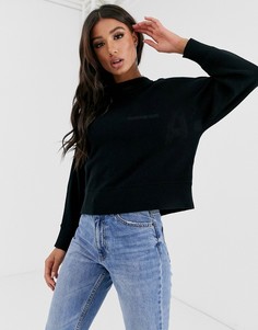 Вязаный джемпер с логотипом Calvin Klein Jeans-Черный