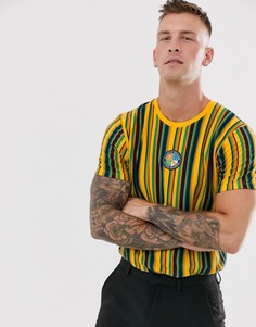 Свободная футболка в вертикальную разноцветную полоску Topman-Mat