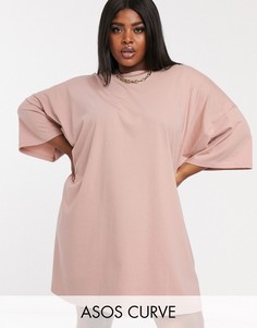 Платье-футболка в стиле oversize ASOS DESIGN Curve-Черный