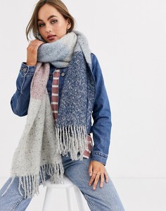 Длинный пастельный шарф в стиле колор блок ASOS DESIGN-Мульти