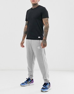 Серые джоггеры с 3 полосами adidas-Серый