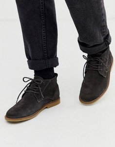 Темно-серые замшевые дезерты River Island-Серый