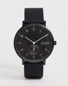 Часы с силиконовым ремешком Skagen - SKW6544 Aaren Kulor (41 мм)-Черный
