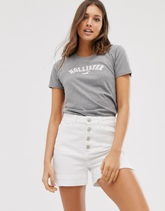 Серая футболка бойфренда Hollister-Серый