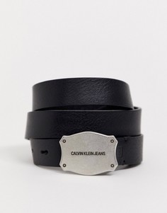 Кожаный ремень в стиле вестерн с логотипом Calvin Klein Jeans-Черный